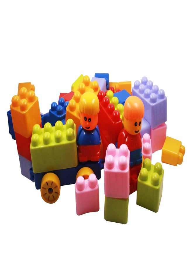 EKTA House Building Blocks with Windows Set-2, Building Blocks for Kids, Block Game for Kids (Multicolor, Big Size) - 64 Pieces - Image 2